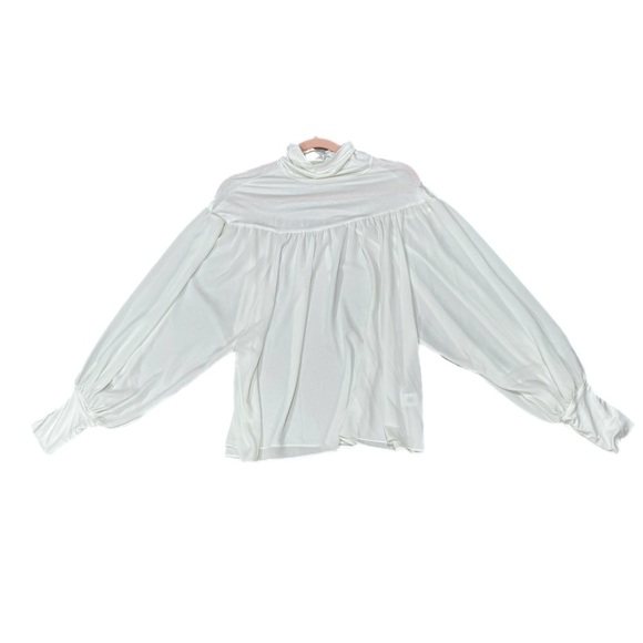 NWT Lola & Sophie Designer Blouse Knit White Turtle Neck Long Sleeve Small - Picture 14 of 14